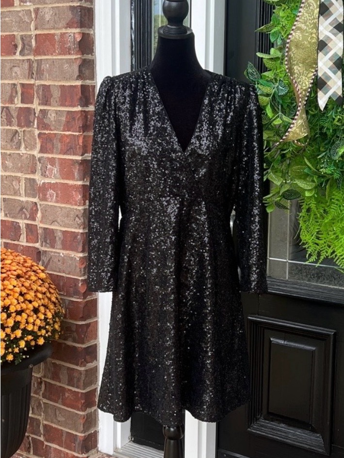 Kate Spade Black Sequin Mini Dress